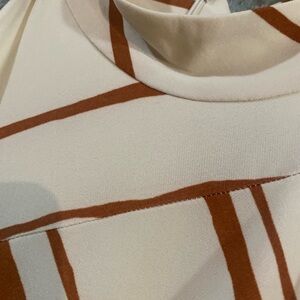 Taylor Cream and Brown Patterned Dress